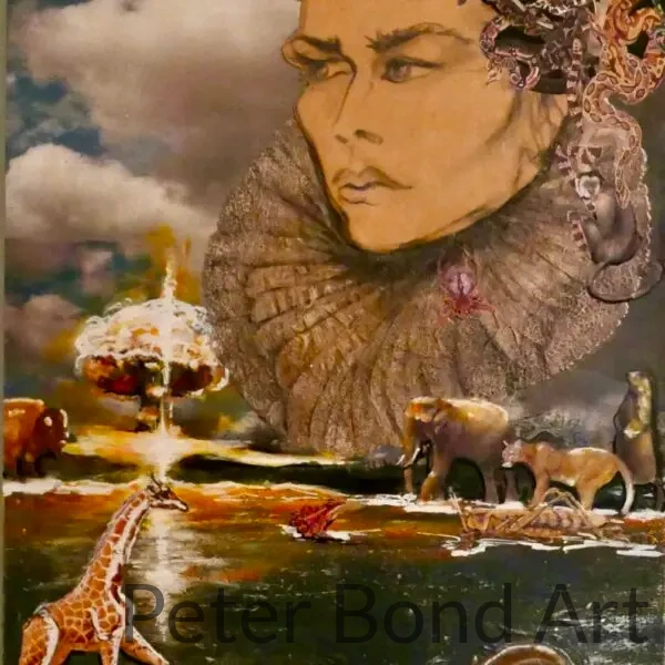 mixed media painting/ collage