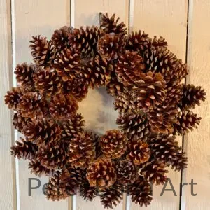 Ponderosa Pinecone Wreath- 18" A ponderosa pinecone wreath plaid ribbon 22" (copy)