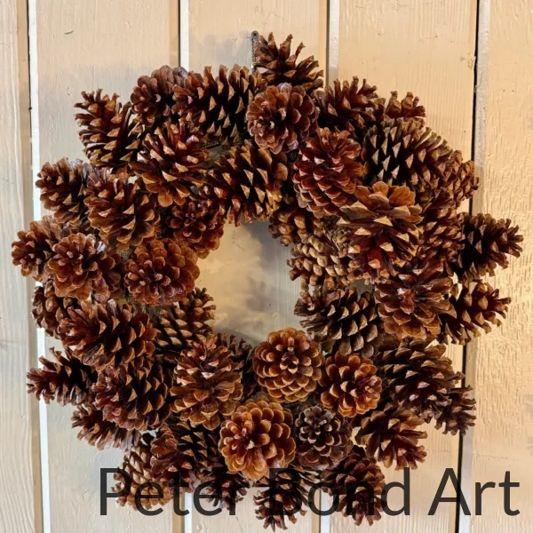 ponderosa pinecone wreath plaid ribbon 22" (copy)