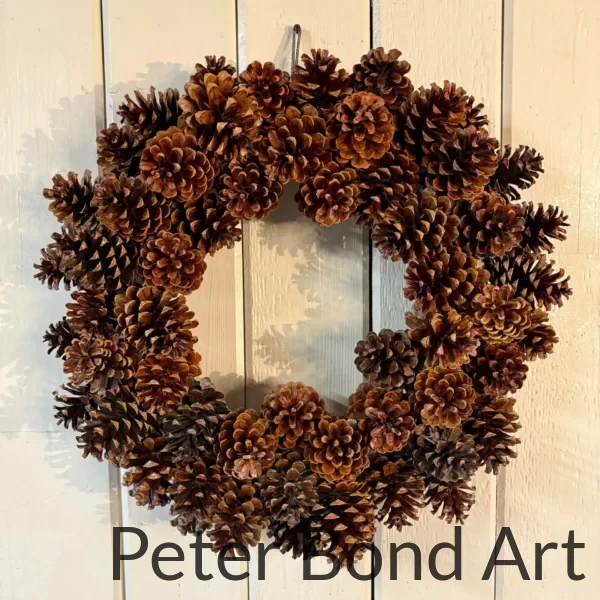 ponderosa pinecone wreath plaid ribbon 22" (copy)