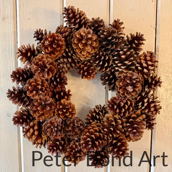 ponderosa pinecone wreath plaid ribbon 22" (copy)
