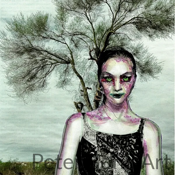 collage/ drawing print 8"x10" mermaid (copy)