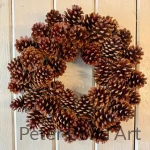 Ponderosa Pinecone Wreath- 18" B ponderosa pinecone wreath plaid ribbon 22" (copy)