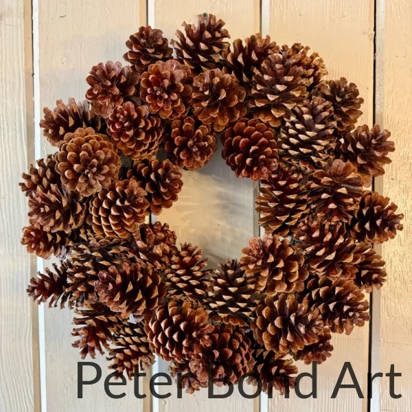 ponderosa pinecone wreath plaid ribbon 22" (copy)