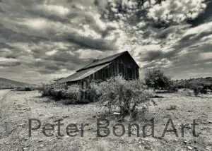 Framed Photo- Abandoned Barn/ Stormy Landscape vertical multi framed 3 brick house (copy)