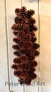 Ponderosa Pinecone Wreath- 36" Long ponderosa pinecone wreath plaid ribbon 22" (copy)