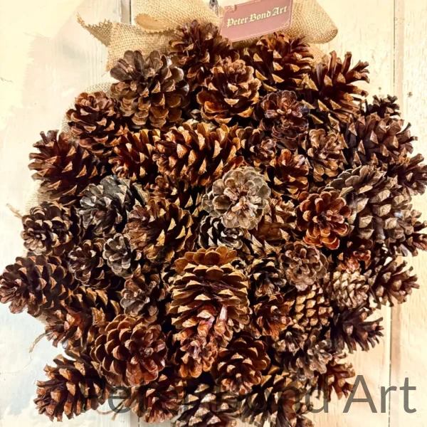 ponderosa pinecone wreath plaid ribbon 22" (copy)