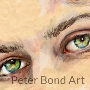 Drawing Print 8"x10" - Green Eyes collage/ drawing print 8"x10" rpg